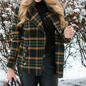 CABI Chic Moto Plaid Women's Jacket - Multicolor